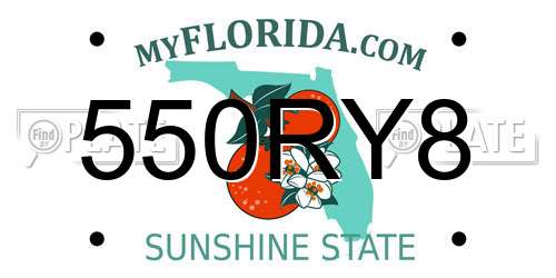 550RY8 Florida License Plate