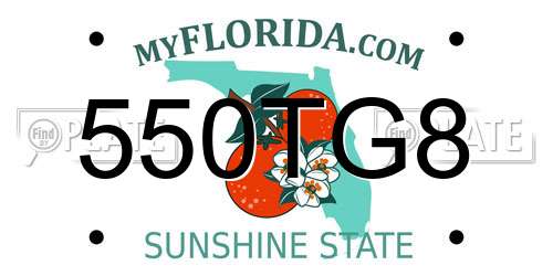 550TG8 Florida License Plate