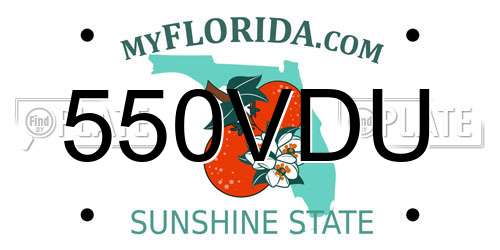 550VDU Florida License Plate