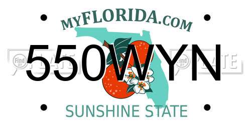 550WYN Florida License Plate