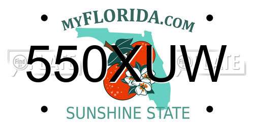 550XUW Florida License Plate