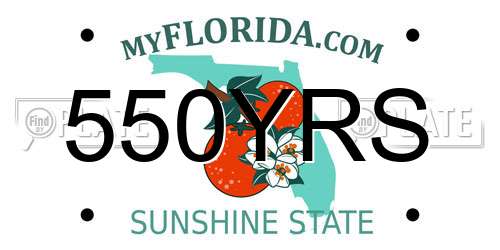 550YRS Florida License Plate