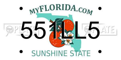 551LL5 Florida License Plate