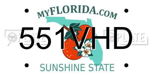 551VHD Florida License Plate