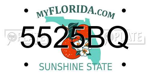 5525BQ Florida License Plate