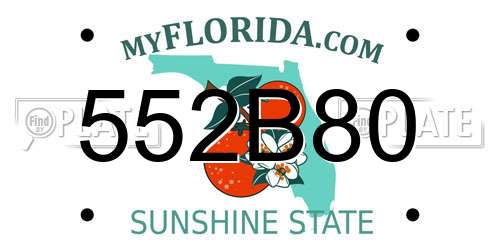 552B80 Florida License Plate