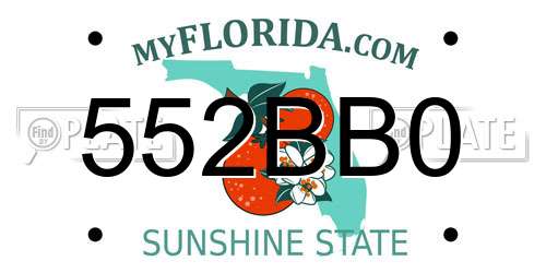 552BB0 Florida License Plate