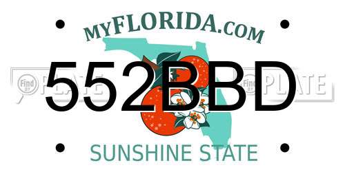 552BBD Florida License Plate