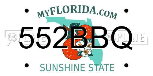 552BBQ Florida License Plate