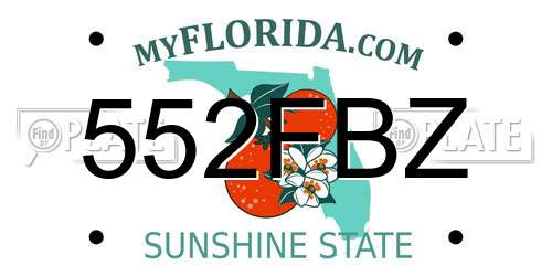 552FBZ Florida License Plate