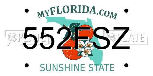 552FSZ Florida License Plate