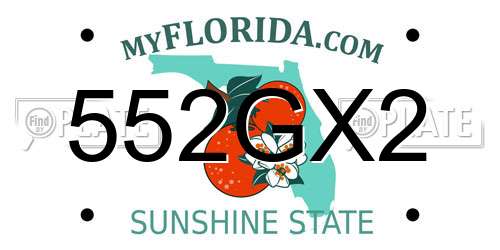 552GX2 Florida License Plate