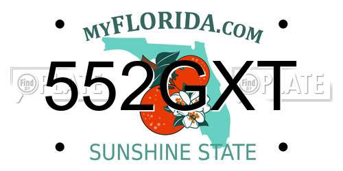 552GXT Florida License Plate