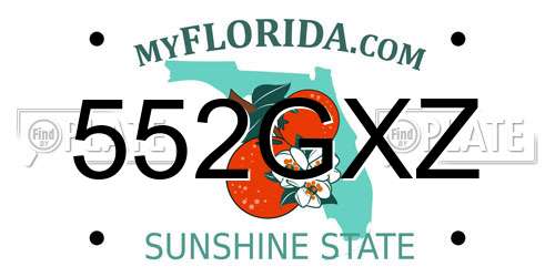 552GXZ Florida License Plate