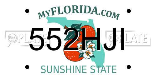 552HJI Florida License Plate