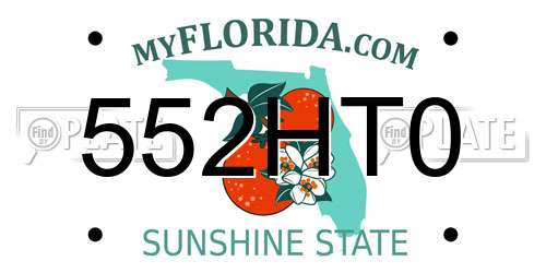 552HT0 Florida License Plate
