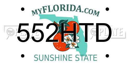 552HTD Florida License Plate