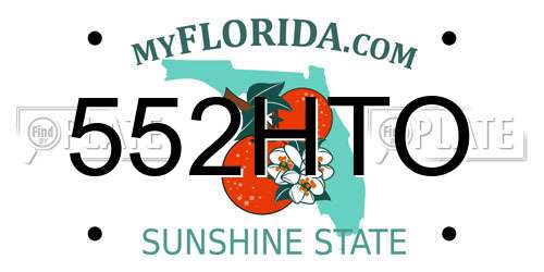 552HTO Florida License Plate