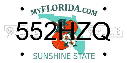 552HZQ Florida License Plate