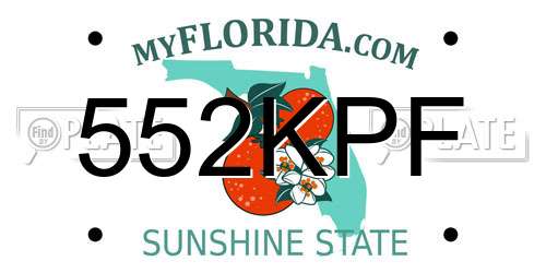 552KPF Florida License Plate