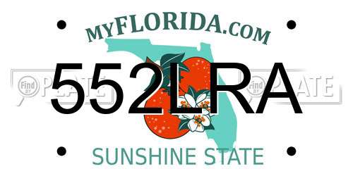 552LRA Florida License Plate