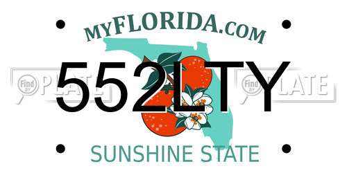 552LTY Florida License Plate