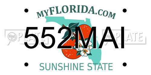 552MAI Florida License Plate