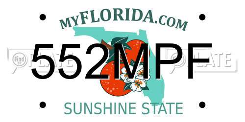 552MPF Florida License Plate