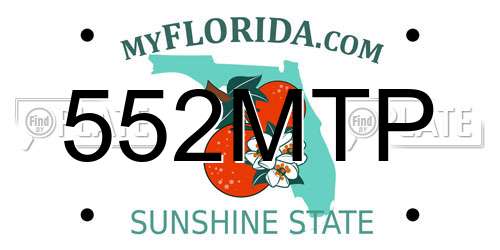 552MTP Florida License Plate