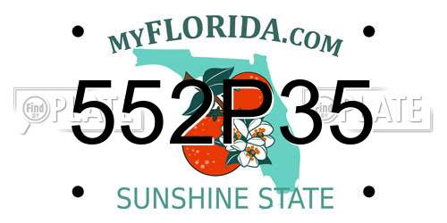 552P35 Florida License Plate