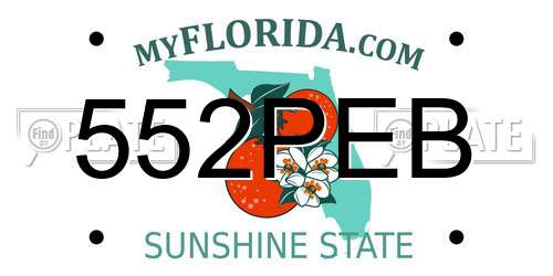 552PEB Florida License Plate