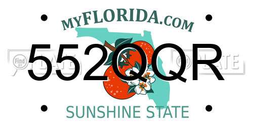 552QQR Florida License Plate