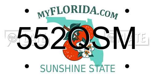 552QSM Florida License Plate