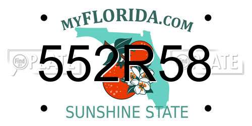552R58 Florida License Plate
