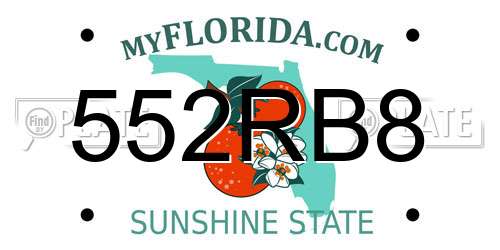 552RB8 Florida License Plate