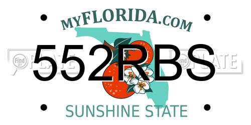 552RBS Florida License Plate