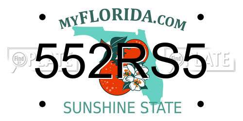 552RS5 Florida License Plate