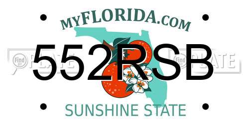 552RSB Florida License Plate