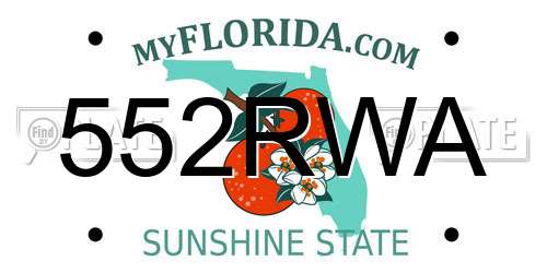 552RWA Florida License Plate