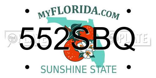 552SBQ Florida License Plate