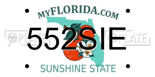 552SIE Florida License Plate