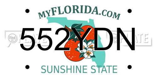 552YDN Florida License Plate