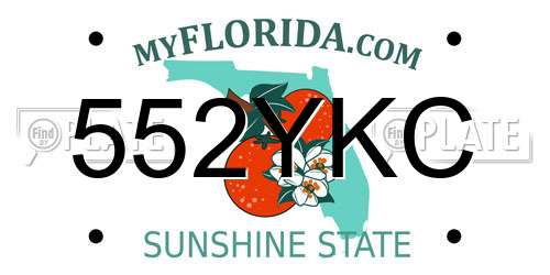 552YKC Florida License Plate