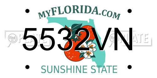 5532VN Florida License Plate