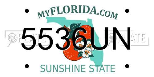 5536UN Florida License Plate