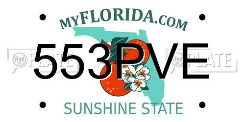 553PVE Florida License Plate