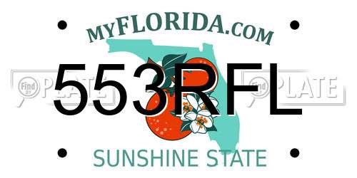 553RFL Florida License Plate