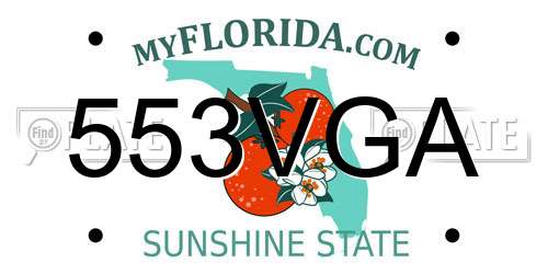 553VGA Florida License Plate