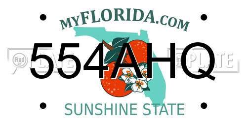554AHQ Florida License Plate