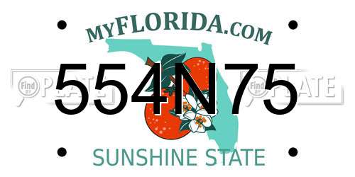 554N75 Florida License Plate